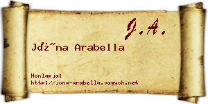 Jóna Arabella névjegykártya